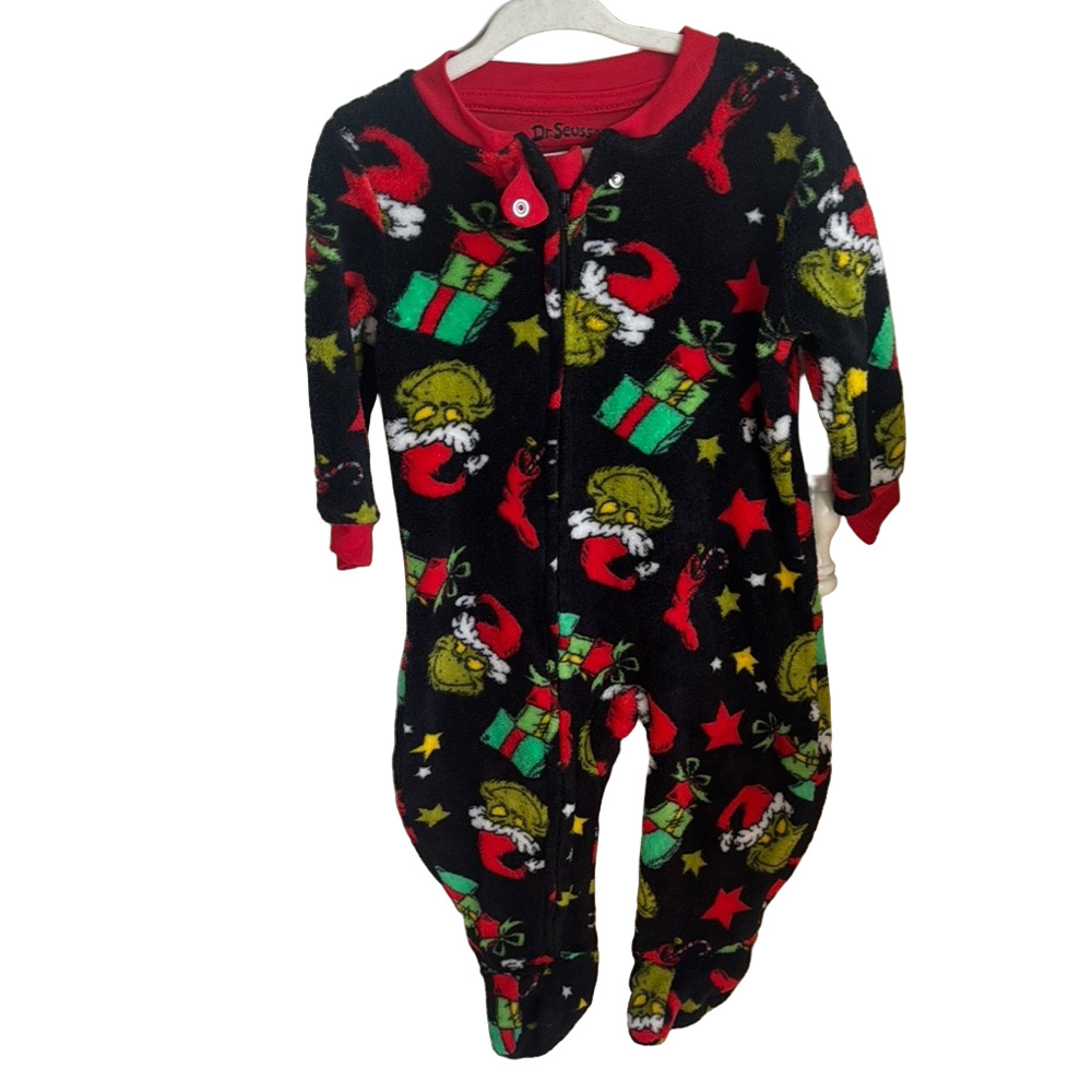 Dr. Seuss the Grinch fleece baby One Piece